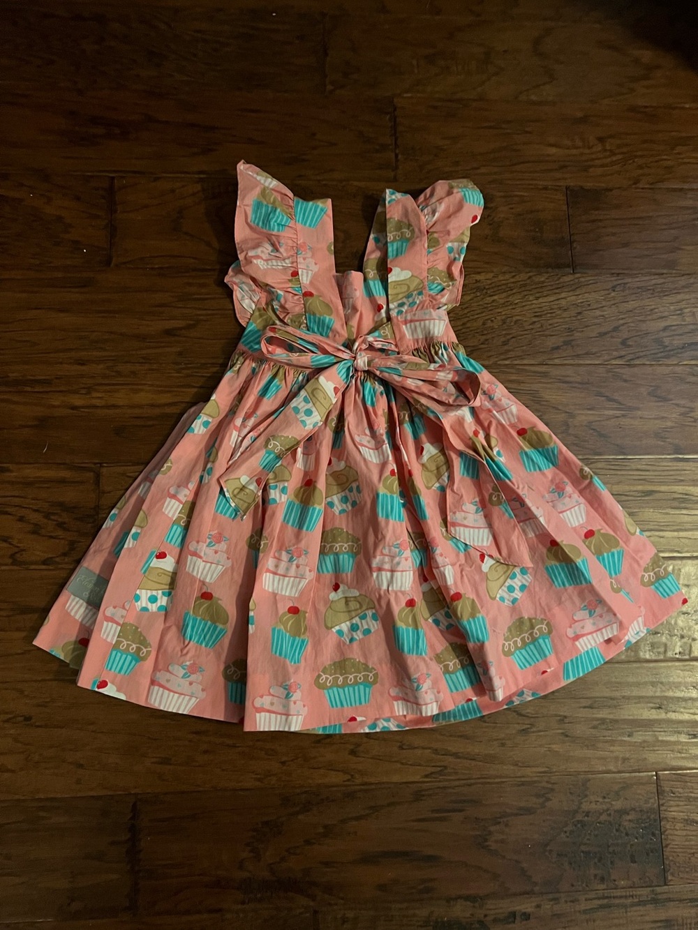 Eleanor Rose Pink Cupcake Print Ruffle-Sleeve Dress - Picture 2 of 2